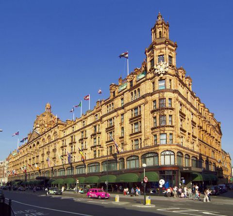 Exteriör i Harrods Department Store, Knightsbridge, London