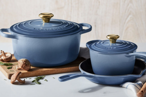 le creuset köksredskap i ny blå färg