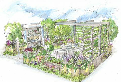 chelsea flower show 2021, persiljaskträdgården designad av alan williams