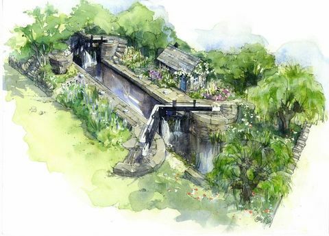 Välkommen till Yorkshire Garden, Show Garden, designad av Mark Gregory, sponsrad av Welcome to Yorkshire, RHS Chelsea Flower Show 2019