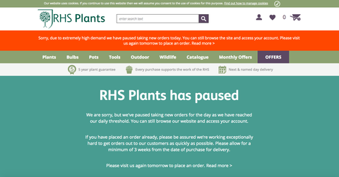 RHS Plants webbplats