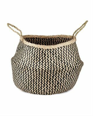 Svart & naturlig Ekuri Seagrass Basket, Large