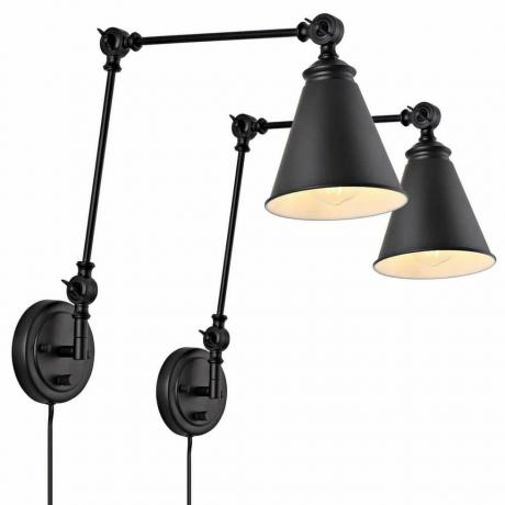 Industriell svängarm vägglampa set om 2