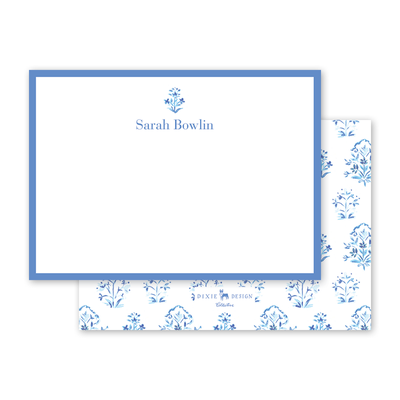 India Block Print Blue Notecard