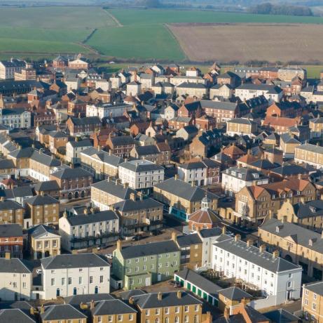 ariel syn på Poundbury-utvecklingen