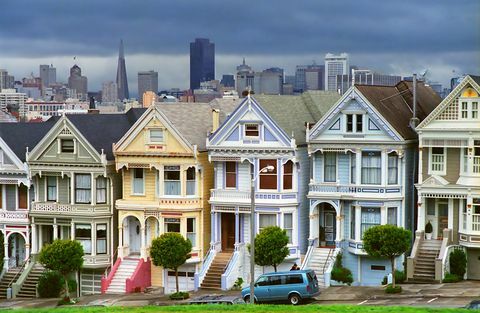 Målade damer på Alamo Square, San Francisco