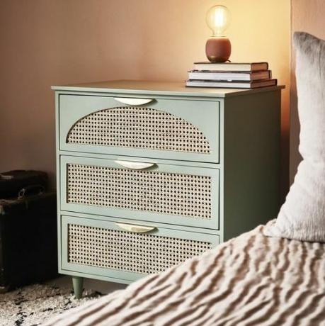 Sage Green Rattan byrå