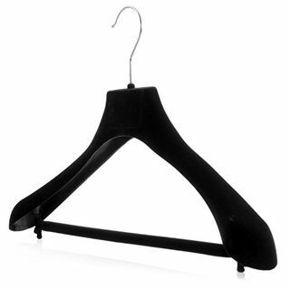 HANGERWORLD 5 Black Flocked Velvet Shoulder Support klädhängare