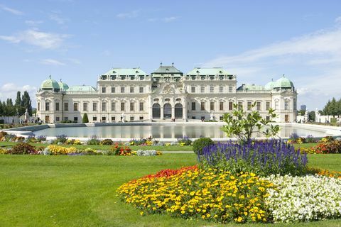 Österrike, Wien, Belvedere-palatset och trädgårdar