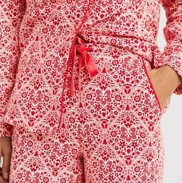 Red Heart Bloom Mysig Pyjamas Set