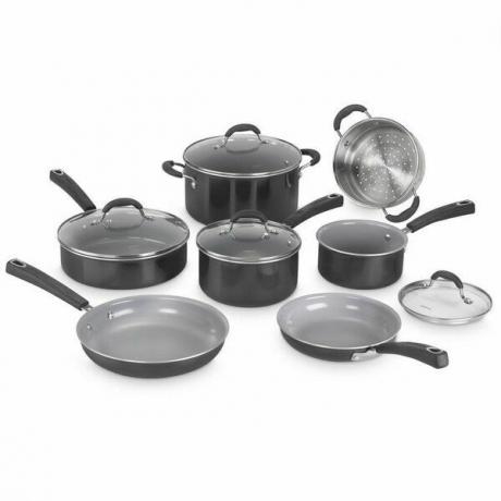 11-delad non-stick kokkärl set