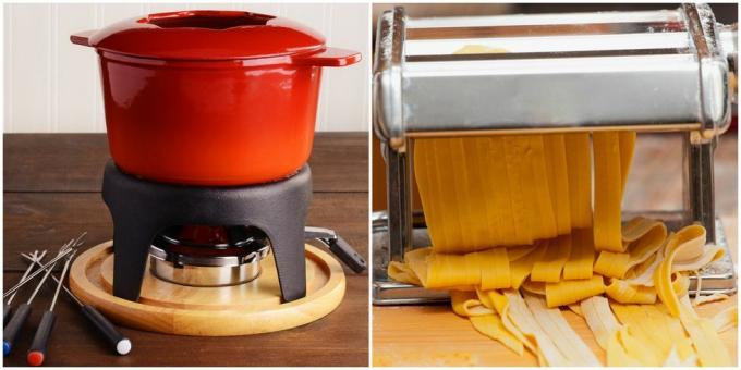 fondue set och pasta maker