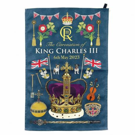 King Charles Coronation kökshandduk Blå