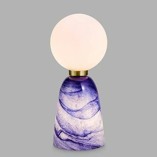 John Lewis + Matthew Williamson Planet Bordslampa i glas med dubbelt ljus, blå