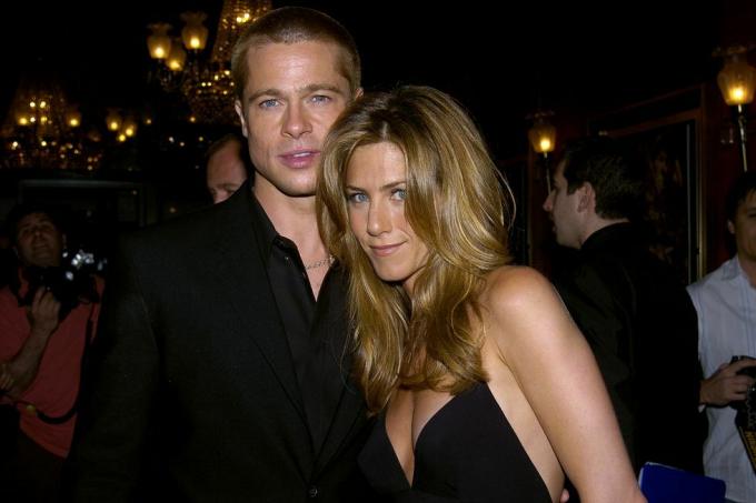 brad pitt och frun jennifer aniston deltar i premiären i USA