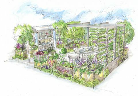 chelsea flower show 2021, persiljaskträdgården designad av alan williams