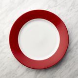 Red Rim Buffet Plate