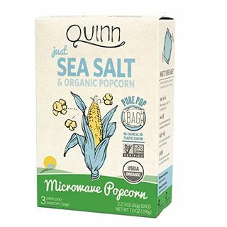 Quinn Snacks Mikrovågsugn Popcorn - Tillverkat med organiskt icke-GMO majs - Just Sea Salt, 7 gram (paket med 1)