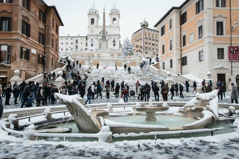 Spanish Steps Rome snöbilder