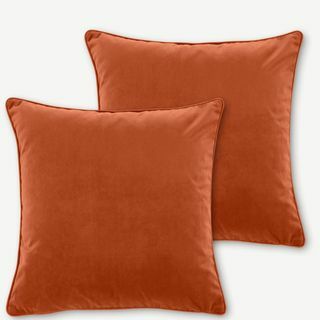 Julius Set med 2 sammetskuddar, 45 x 45cm, Bränd Orange