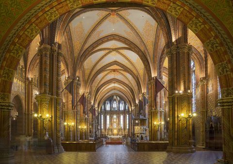 Inre av Matthias kyrka, Ungern, Budapest