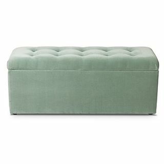 Velvet Duck Egg Blue Förvaring Ottoman