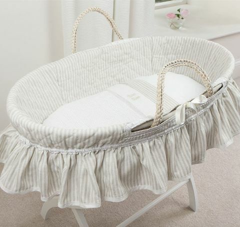 Linne Stripe Moses Basket från Nursery Window