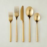 20-delar Rush Brushed Gold Bestick Set