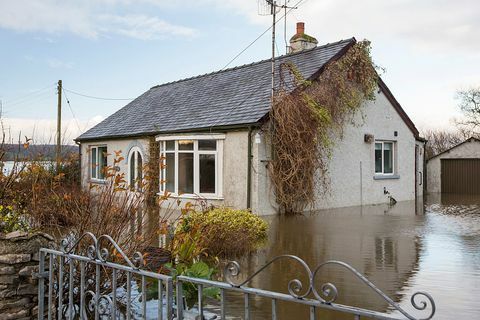 Efterdyningarna av Storm Desmond i Cumbria, England