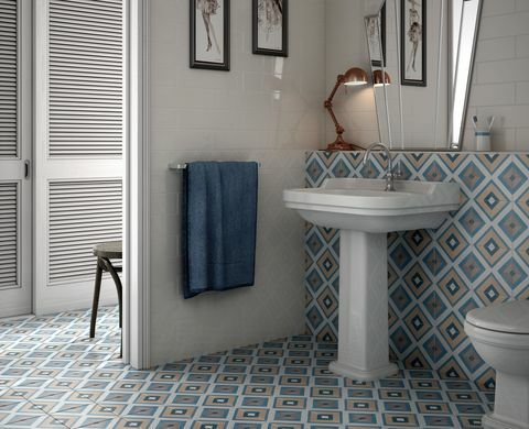 London Funk Square porslin golvplattor - The Baked Tile Company