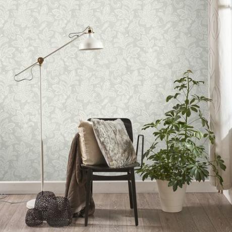 CROWN CALICO LEAF STONE WASHED ROOMSHOT-WALLPAPER