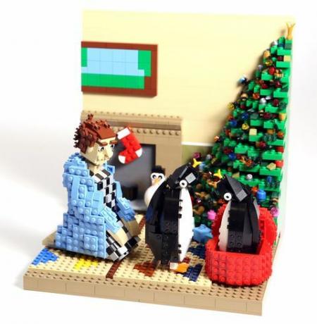 John Lewis julannonser återskapade med LEGO-tegelstenar.