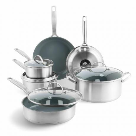 Treviso rostfritt stål keramisk nonstick, 10 delar set