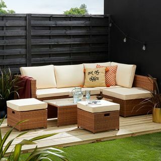 Cancun 4-sits Rattan Taupe Modular Soff Set