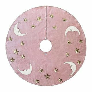 Moon & Stars Velvet Tree Skirt - Rosa