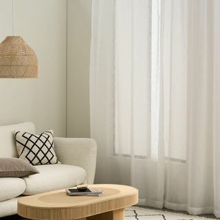 Mateu Sheer Linen Look Par Gardiner, 140 x 260 cm, Vit