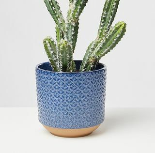Modelo Geometric Blue Ceramic Plant Pot Large