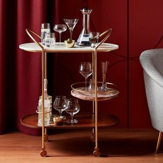 John Lewis & Partners + Swoon Raine Bar Cart, Gold