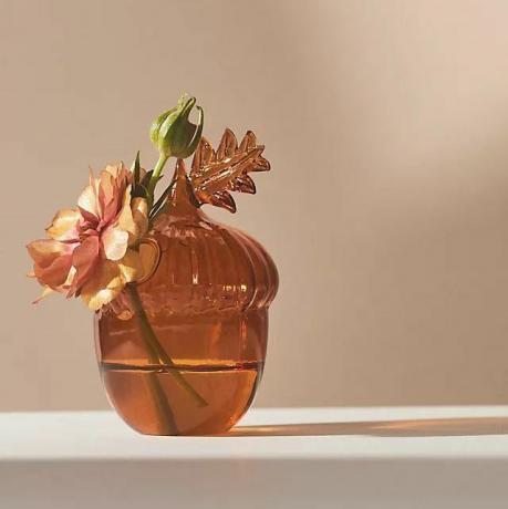 Autumn Glass Acorn Bud Vas