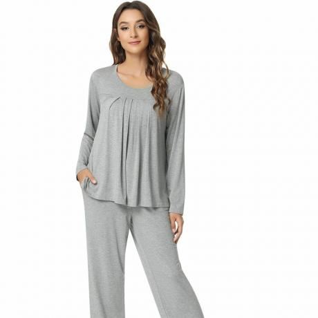 Bambu pyjamasset med rund hals 