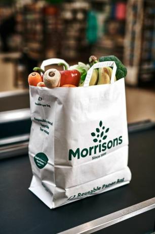 Återanvändbar papperspåse - Morrisons introducerar pappersbärspåsar i amerikansk stil för att minska plastanvändningen