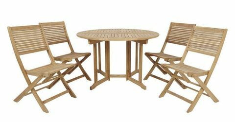 B&Q Teak matsats med fyra platser