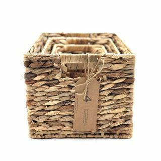 Tan Water Hyacinth Basket