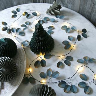 Christmas Eucalyptus Leaves LED Light Garland