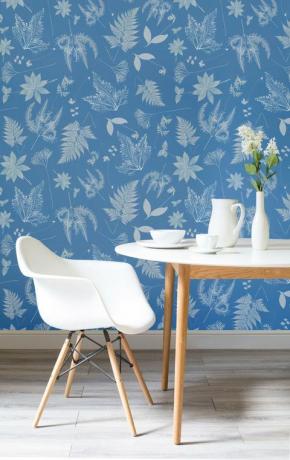 Anna Atkins Cyanotyp Floral Leaf Wall Wall, £ 25 per kvadratmeter via Murals Wallpaper