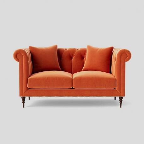 Milward Orange Velvet Soffa