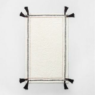 Texturerat Border Bath Rug