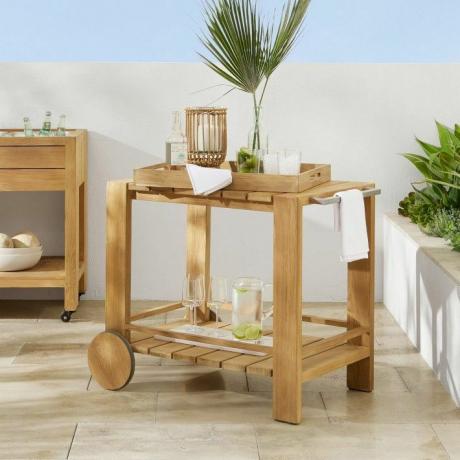 Larnaca Outdoor Teak Bar Cart